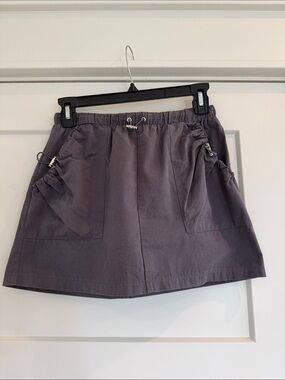 PacSun Charcoal Gray Utility Mini Skirt Drawstring Bungee Gorpcore XS